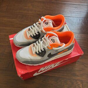 Nike Air Max 90 BR Breathe mens size 9 wolf grey and orange 644204-108 w/ box